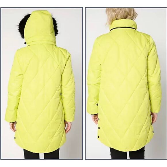 Arctic Expedition Large Diamond Quilted Parka Removable Hood Ancient Water NWOT - Picture 3 of 8